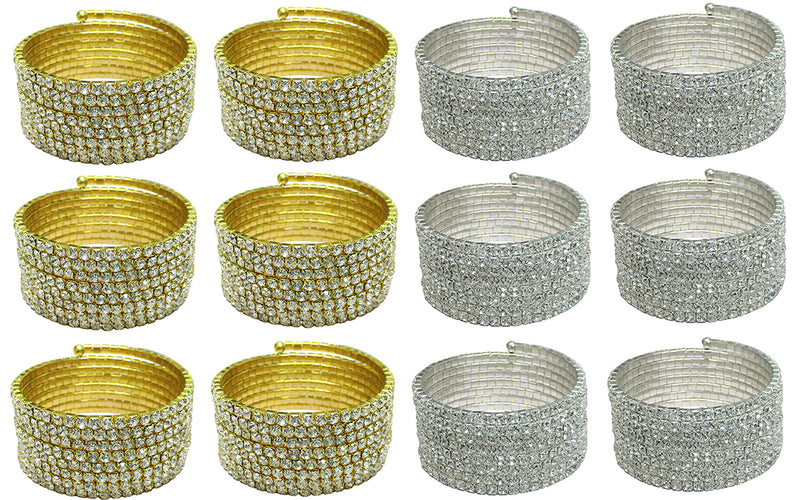 Dozen Pack Bella Crystal Spiral Bracelet 8 Strands Crystal Spirals for Bridal,  Parties 5614-D