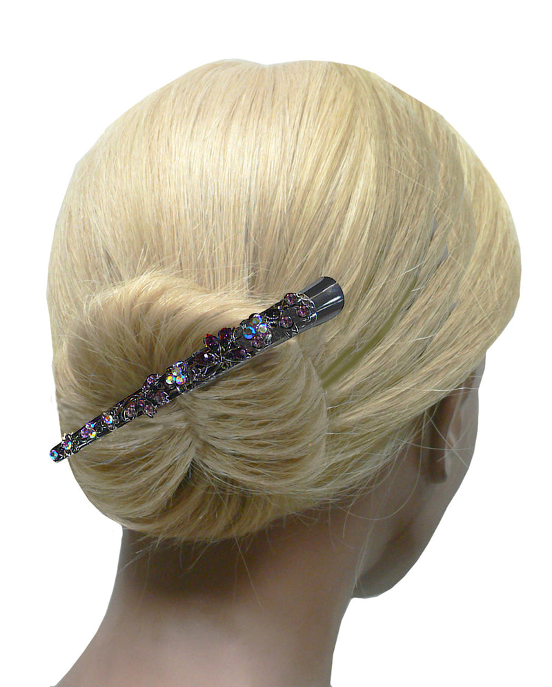 Crystal Metal Alligator Hair Clip Duckbill Hairclip Beak Clip for Hair Twist Hair Bun YY86110-1