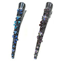 Set of 2 Crystal Metal Alligator Hair Clips Duckbill Hairclips Beak Clips YY86110-1-2