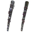 Set of 2 Crystal Metal Alligator Hair Clips Duckbill Hairclips Beak Clips YY86110-1-2