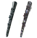 Set of 2 Crystal Metal Alligator Hair Clips Duckbill Hairclips Beak Clips YY86110-1-2