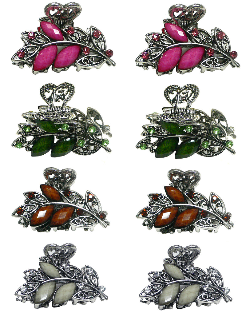 Set of 4 or Set of 8 Bella Small Metal Jaw Clip Claw Clip U86420-1521-4/8