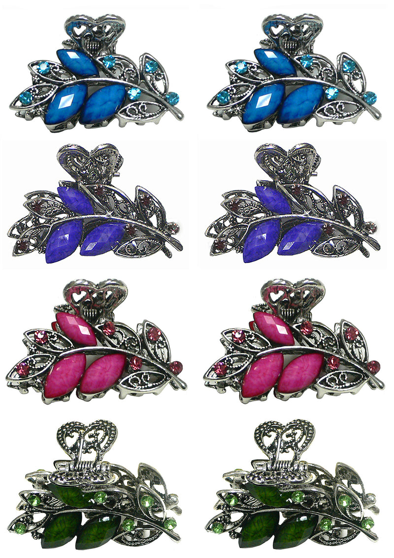 Set of 4 or Set of 8 Bella Small Metal Jaw Clip Claw Clip U86420-1521-4/8