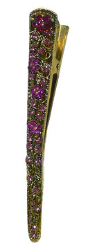 Crystal Alligator Clip with Serrated Saw Tooth Edge for Strong Grip NM86110-2