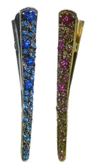 Crystal Alligator Clip with Serrated Saw Tooth Edge for Strong Grip NM86110-2