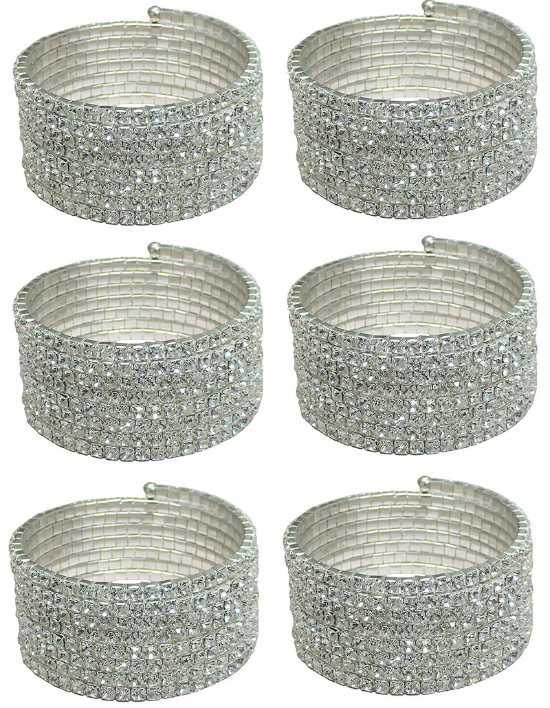 Set of 6 & Set of 8 Brand jcgy Crystal Spiral Bracelet 8 Strands Crystal Spirals Bridal,  Parties 5614-6-8