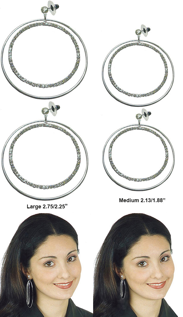 Brand jcgy Set of 2 & Set of 3 Crystal Double Hoops Earrings Movement Earrings AD89800-8131-2/3