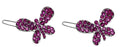 Bella Pair of Butterfly Snap Clip Barrettes Crystal Little Girls Hair Clips U86175-1747-pr