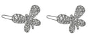 Bella Pair of Butterfly Snap Clip Barrettes Crystal Little Girls Hair Clips U86175-1747-pr