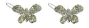 Bella Pair of Butterfly Snap Clip Barrettes Crystal Little Girls Hair Clips U86175-1747-pr