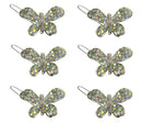 Bella Pair of Butterfly Snap Clip Barrettes Crystal Little Girls Hair Clips U86175-1747-pr