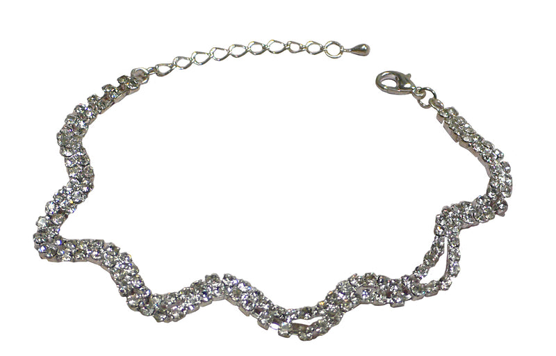 BraceletWavy Bella Crystal Bracelet,  2 Strands of Crystals