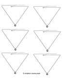 Set of 6 Necklace Silver Chain Imitation Pearl Pendant 85500-6