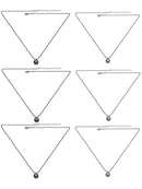 Necklace Silver Plated Chain Imitation Pearl Pendant South Seas Black or Creme Color 85500p