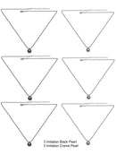 Set of 6 Necklace Silver Chain Imitation Pearl Pendant 85500-6