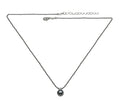 Necklace Silver Plated Chain Imitation Pearl Pendant South Seas Black or Creme Color 85500p