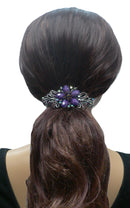 Set of 2 Bella Large Barrettes Colorful Beads Sparkly Crystal Thick Hair Hairclip U0052-2