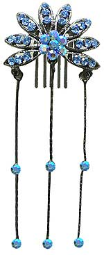 Peacock's Feather w/combs/crystal steamers 86265-2