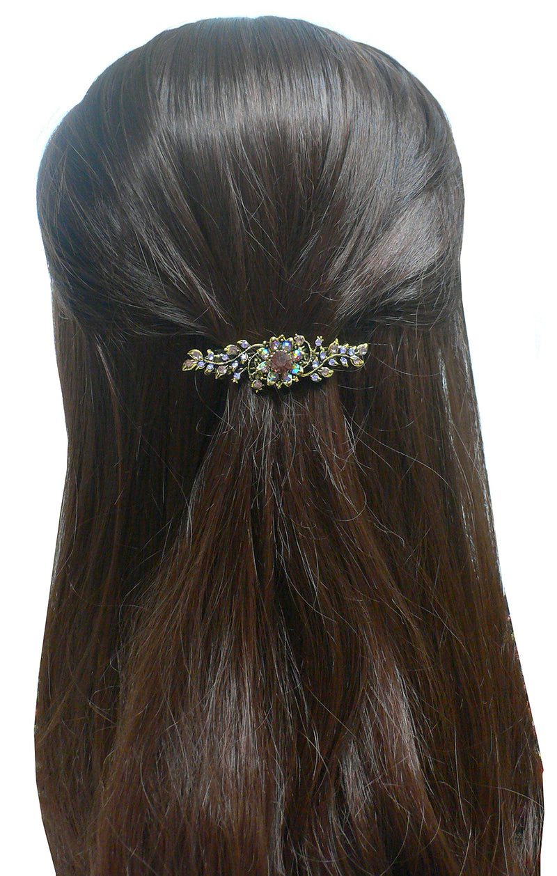 Bmid600-1 Bella Dozen Pack Med Size Barrettes 1 ea of 12 Shades of Crystals 5A86600-1-D