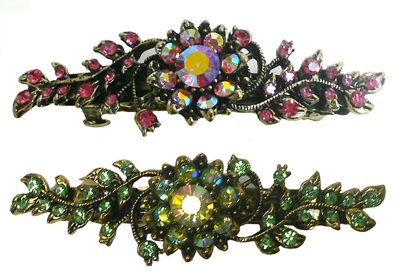 Bella Mid Size Crystal Barrette Sparkly Crystals in Set of 2, 3, 4