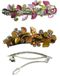 Crystal Flower Barrette, Lovely Design of Flower and Leaves #YY86800-8