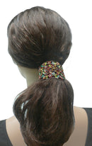 Set of 2 Bella Crystal Flower Hair Holder Barrette for High, Low Ponytail