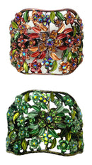 Set of 2 Bella Crystal Flower Hair Holder Barrette for High, Low Ponytail