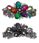 Set of 2 Bella Large Barrettes Colorful Beads Sparkly Crystal Thick Hair Hairclip U0052-2