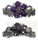 Set of 2 Bella Large Barrettes Colorful Beads Sparkly Crystal Thick Hair Hairclip U0052-2