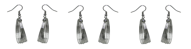Multi Hoops Earrings Mid Size Hoop Rhodium Tone French Wire for Pierced Ears YX89650-1