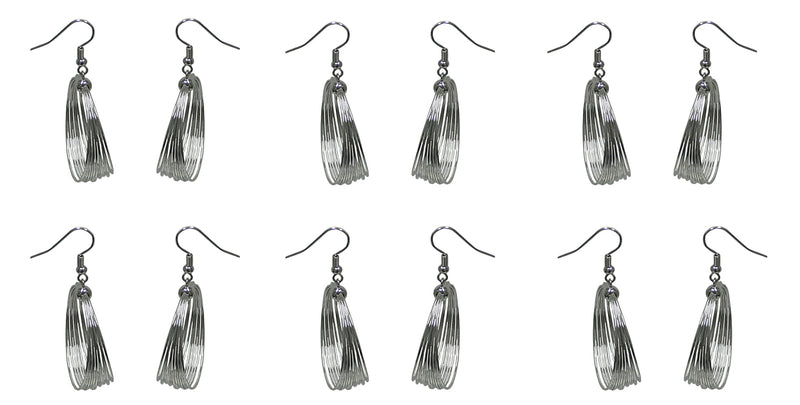 Multi Hoops Earrings Mid Size Hoop Rhodium Tone French Wire for Pierced Ears YX89650-1
