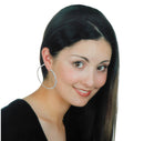 delete Crystal Hoop Earrings Slender Single Row Crystals White Bridal Hoop AD89010-68620
