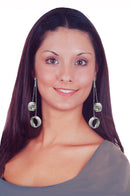 Dangle Earrings, metalic -Silver Tone - AC89700-3