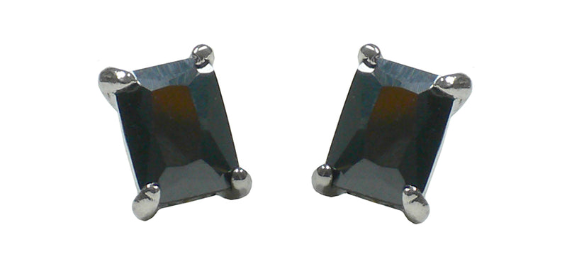 Estud500-2 Bella Emerald Cut Stud Earrings Cubic Zirconia Post Earrings NF89500-2