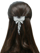 Brand jcgy Crystal White Butterfly Barrette Bridal Barrette Wedding Hairclip AD86014-9050