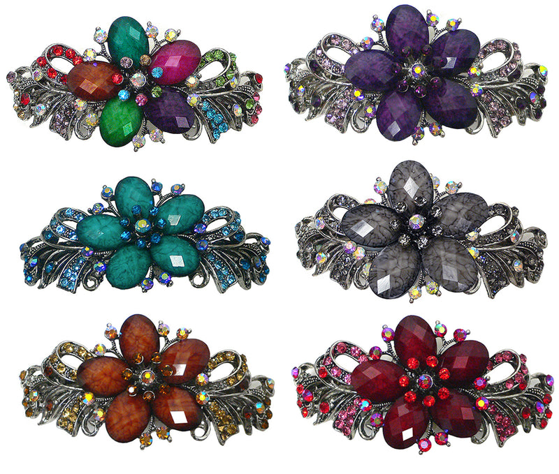 Set of 6 Bella Large Barrettes Thick Hair Hairclips U86012-0052-6