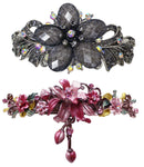 Combo Set of 2 2 Gorgeous Barrettes in 2 Unique Styles for Thick Hair 0052/010-3-2