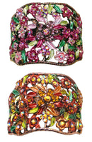 Set of 2 Bella Crystal Flower Hair Holder Barrette for High, Low Ponytail