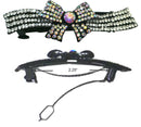 Crystal Bar Barrette with a Ribbon Hairbow French Clip Clasp NF86012-NMB
