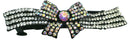 Crystal Bar Barrette with a Ribbon Hairbow French Clip Clasp NF86012-NMB