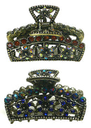 Set of 2 Small Metal Jaw Claw Clip for Hair Styling Hair Twist Hair Bun RW86470-4927-2