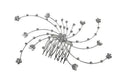Brand jcgy Bridal Flower Comb Silvery White Crystal Comb Bridal Comb AD86310-63337