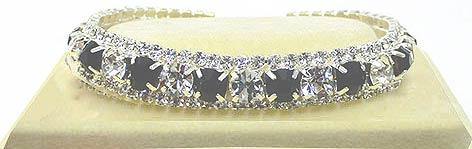 Bracelet5647 Bella Crystal Bracelet Jet Color Stones AD83014-5647jet