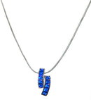 NAR800-4 Bella Necklace Chain with Crystal Pendant Sapphire Blue Light Blue Crystal