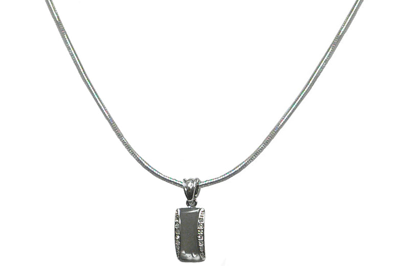 Necklace Chain and Pendant Rhodium Plated Snake Design Chain