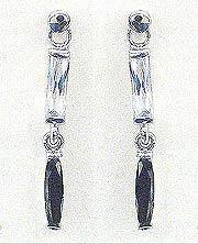 Dangle Earrings Black and White  Cubic Zirconia Symple and Elegant Earrings CZ89800-1