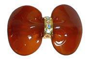 Bowtie Hairclip with a gold band and crystals