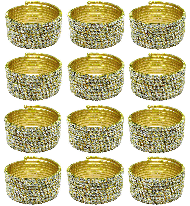 Dozen Pack Bella Crystal Spiral Bracelet 8 Strands Crystal Spirals for Bridal,  Parties 5614-D