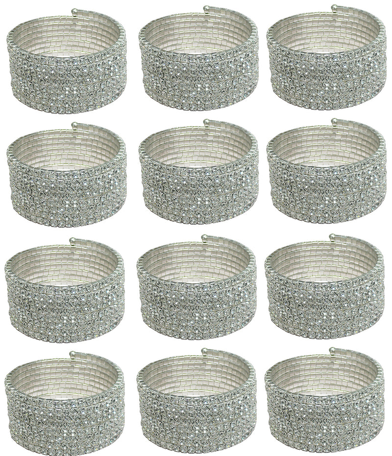Dozen Pack Bella Crystal Spiral Bracelet 8 Strands Crystal Spirals for Bridal,  Parties 5614-D