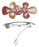 Set of 4 Small Flower Barrettes High Quality Hand Painted Hairclips NF86300-GL8-4